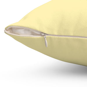 Throw Pillow | Keyhole Limpet Shell White | Sunshine Yellow