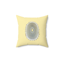 Load image into Gallery viewer, Throw Pillow | Keyhole Limpet Shell White | Sunshine Yellow | Back | 14x14 Oceancore Seacore Naturecore
