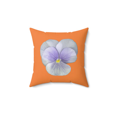 Throw Pillow | Pansy Viola Flower Lavender | Orange Cream | 14x14 Bloomcore Cottagecore Gardencore Fairycore
