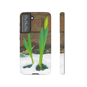 iPhone Samsung Galaxy Google Pixel Tough Phone Case | Daffodil Narcissus | Spring Yellow Green