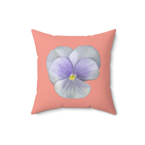 Throw Pillow | Pansy Viola Flower Lavender | Flamingo Pink