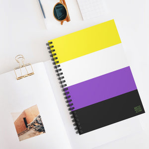 Nonbinary Pride Flag | Spiral Notebook | Ruled Line | Yellow White Purple Black