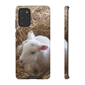 iPhone Samsung Galaxy Google Pixel Tough Phone Case | Lamb | White Straw