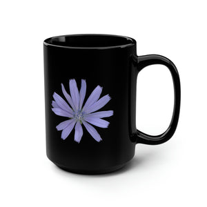 Chicory Flower Blue | Ceramic Mug | 15oz | Black