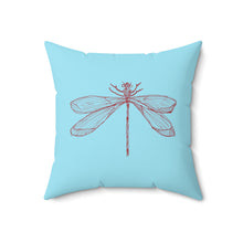 Load image into Gallery viewer, Metz &amp; Matteo Dragonfly Logo | Square Throw Pillow | Sky Blue
