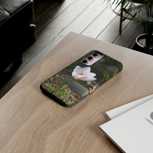 iPhone Samsung Galaxy Google Pixel Tough Phone Case | Crocus | White