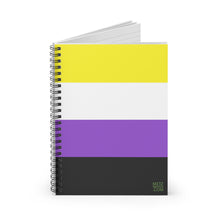 Load image into Gallery viewer, Nonbinary Pride Flag | Spiral Notebook | Ruled Line | Yellow White Purple Black
