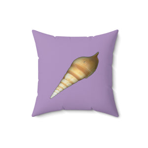 Throw Pillow | Turrid Shell Tan | Lavender | Back | 18x18 Oceancore Seacore Naturecore