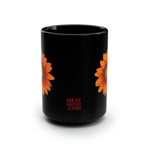 Gazania Flower Orange | Ceramic Mug | 15oz | Black