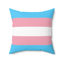 Load image into Gallery viewer, Transgender Pride Flag | Square Throw Pillow | Blue Pink White
