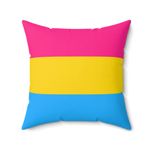 Load image into Gallery viewer, Pansexual Pride Flag | Square Throw Pillow | Blue Yellow Pink
