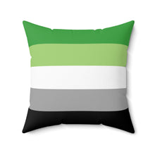 Load image into Gallery viewer, Throw Pillow | Aromantic Pride Flag | Green White Grey Black
