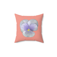 Load image into Gallery viewer, Throw Pillow | Pansy Viola Flower Lavender | Flamingo Pink
