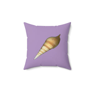 Throw Pillow | Turrid Shell Tan | Lavender | Back | 14x14 Oceancore Seacore Naturecore