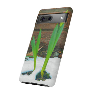 iPhone Samsung Galaxy Google Pixel Tough Phone Case | Daffodil Narcissus | Spring Yellow Green