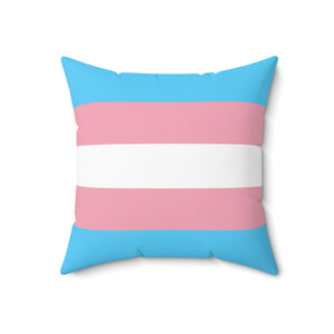 Transgender Pride Flag | Square Throw Pillow | Blue Pink White
