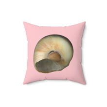 Load image into Gallery viewer, Throw Pillow | Moon Snail Shell Blue | Pink | Back | 16x16 Oceancore Seacore Naturecore
