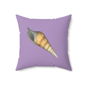 Throw Pillow | Turrid Shell Tan | Lavender | Front | 18x18 Oceancore Seacore Naturecore