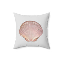 Load image into Gallery viewer, Throw Pillow | Scallop Shell Magenta | Silver | Back | 16x16 Oceancore Seacore Naturecore
