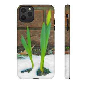 iPhone Samsung Galaxy Google Pixel Tough Phone Case | Daffodil Narcissus | Spring Yellow Green