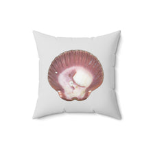 Load image into Gallery viewer, Throw Pillow | Scallop Shell Magenta | Silver | Front | 16x16 Oceancore Seacore Naturecore
