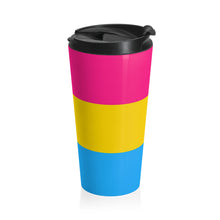 Load image into Gallery viewer, Pansexual Pride Flag | Stainless Steel Travel Mug | 15oz | Blue Yellow Pink
