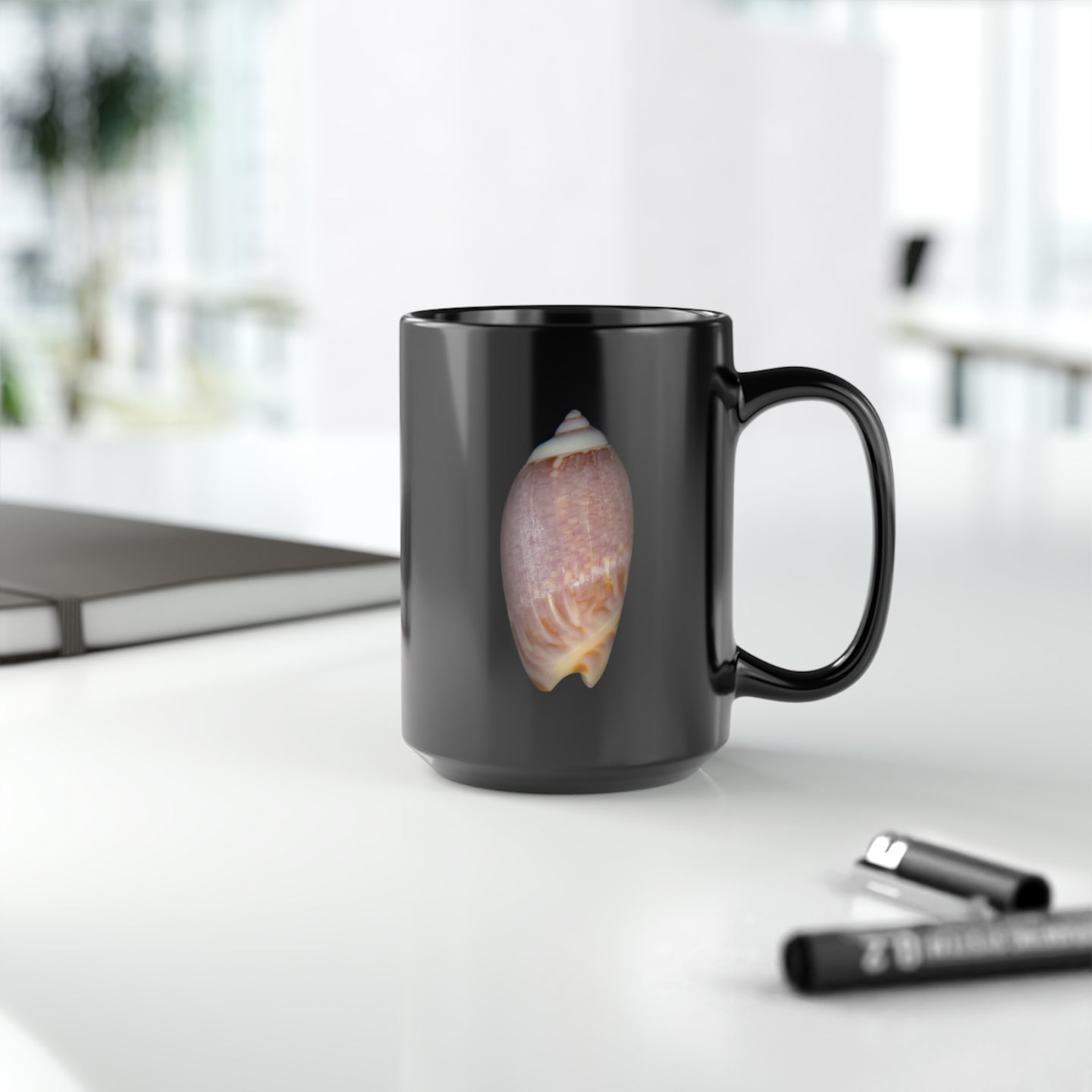 Olive Snail Shell Brown | Ceramic Mug | 15oz | Black