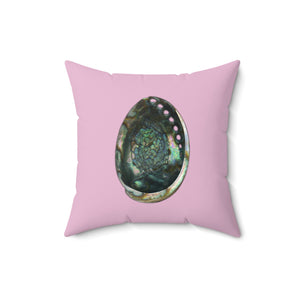 Abalone Shell | Square Throw Pillow | Orchid Pink