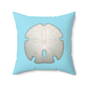 Throw Pillow | Arrowhead Sand Dollar Shell | Sky Blue | Front | 20x20 Oceancore Seacore Naturecore