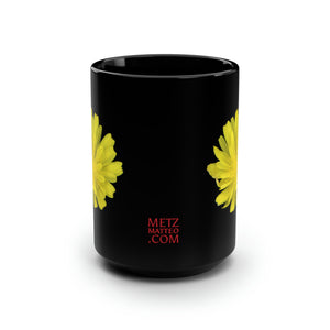 Hawkweed Flower Yellow | Ceramic Mug | 15oz | Black