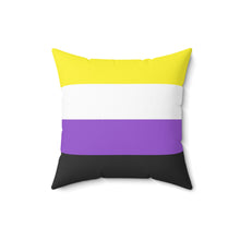 Load image into Gallery viewer, Throw Pillow | Nonbinary Pride Flag | Yellow White Purple Black
