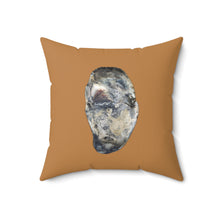 Load image into Gallery viewer, Throw Pillow | Oyster Shell Blue | Camel Brown | Back | 18x18 Oceancore Seacore Naturecore
