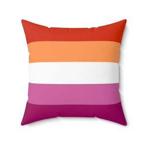 Throw Pillow | Lesbian Pride Flag 5 Stripes | Orange White Pink | 20x20