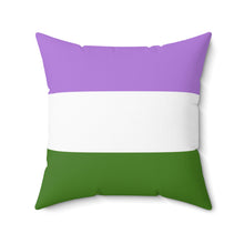 Load image into Gallery viewer, Genderqueer Pride Flag | Square Throw Pillow | Lavender White Green
