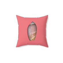 Load image into Gallery viewer, Throw Pillow | Olive Snail Shell Brown | Salmon | Front | 14x14 Oceancore Seacore Naturecore
