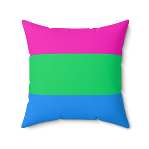 Polysexual Pride Flag | Square Throw Pillow | Pink Green Blue