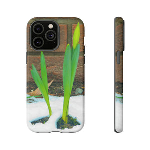 iPhone Samsung Galaxy Google Pixel Tough Phone Case | Daffodil Narcissus | Spring Yellow Green