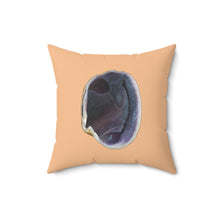 Load image into Gallery viewer, Throw Pillow | Quahog Clam Shell Purple | Desert Tan | Front | 16x16 Oceancore Seacore Naturecore
