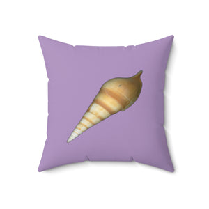 Throw Pillow | Turrid Shell Tan | Lavender | Back | 16x16 Oceancore Seacore Naturecore