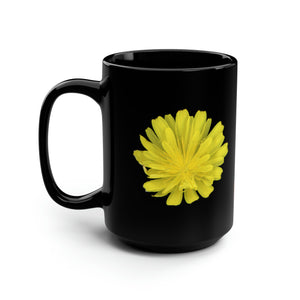 Hawkweed Flower Yellow | Ceramic Mug | 15oz | Black
