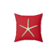 Load image into Gallery viewer, Throw Pillow | Finger Starfish Shell Top | Red | 14x14 Oceancore Seacore Naturecore
