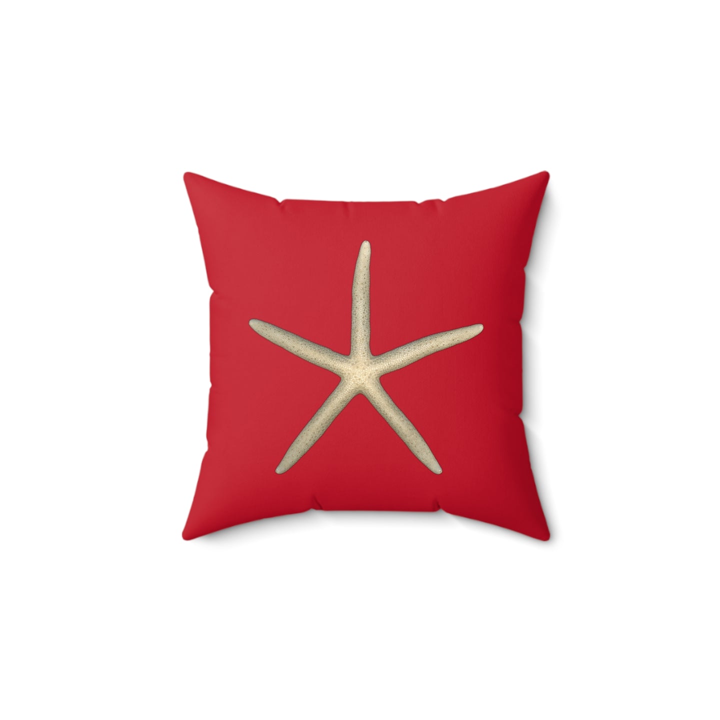 Finger Starfish Shell Top | Square Throw Pillow | Red