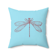 Load image into Gallery viewer, Throw Pillow | Metz &amp; Matteo Dragonfly Logo | Sky Blue | 20x20 Cottagecore Fairycore Naturecore

