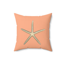 Load image into Gallery viewer, Finger Starfish Shell | Square Throw Pillow | Peach
