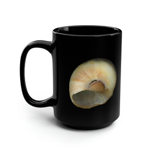 Moon Snail Shell Blue | Ceramic Mug | 15oz | Black