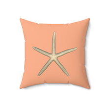 Load image into Gallery viewer, Throw Pillow | Finger Starfish Shell | Peach | Front | 18x18 Oceancore Seacore Naturecore
