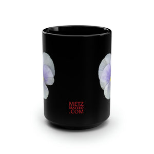 Pansy Viola Flower Lavender | Ceramic Mug | 15oz | Black