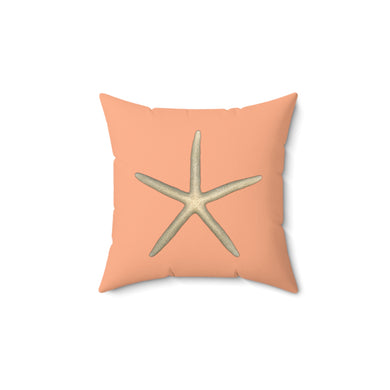 Throw Pillow | Finger Starfish Shell | Peach | Front | 14x14 Oceancore Seacore Naturecore
