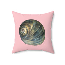 Load image into Gallery viewer, Throw Pillow | Moon Snail Shell Blue | Pink | Front | 18x18 Oceancore Seacore Naturecore
