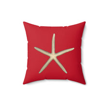Load image into Gallery viewer, Throw Pillow | Finger Starfish Shell Top | Red | 16x16 Oceancore Seacore Naturecore
